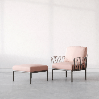 KOMODO POLTRONA, лаунж-кресло (tortota/тортора, подушка текстиль розовый)