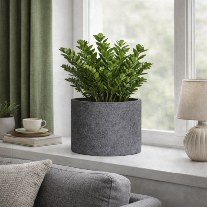 Кашпо CONCRETIKA ТЮБ Мини D30H30 (БАЗАЛЬТ)