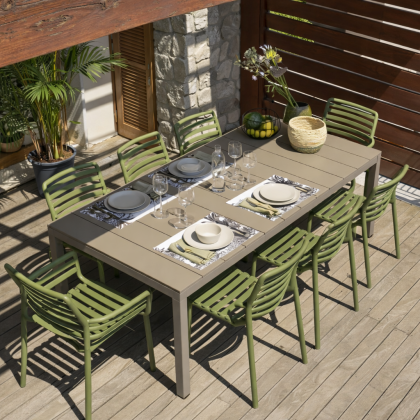 RIO ALU 210 EXTENSIBILE, стол металлический раздвижной 210 - 280 см (tortora/тортора)