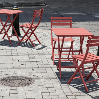 Helen Folding Table 60, стол складной квадратный (marsala/марсала)