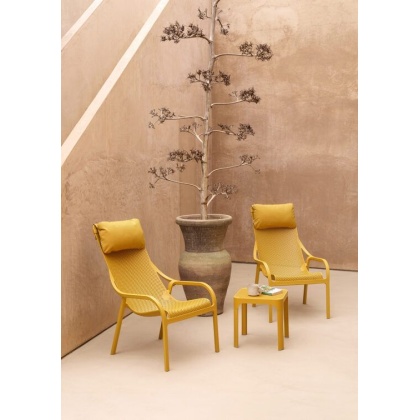 NET TABLE 40, столик пластиковый журнальный (senape/горчица)