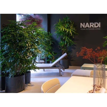 PLANO, шезлонг-лежак пластиковый с текстиленом (bianco/белый)