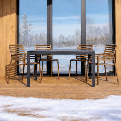 RIO ALU 140 EXTENSIBILE, стол металлический раздвижной 140 - 210 см (antracite/антрацит)