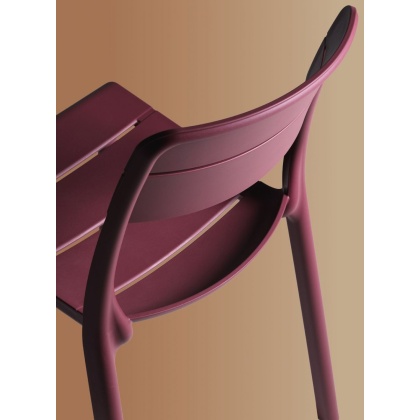 CASSIA BISTROT, стул обеденный пластиковый (borgogna/бургунди)