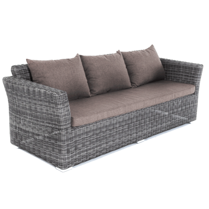 КАПУЧИНО, плетеный диван трехместный (графит)