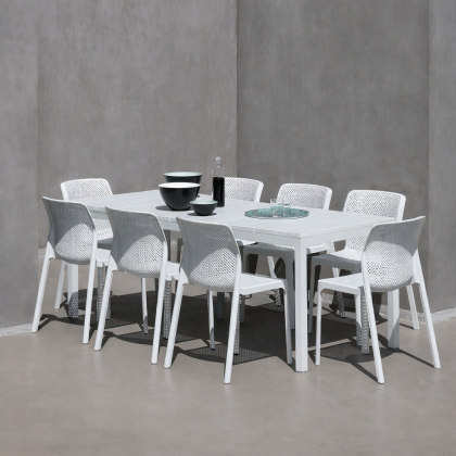 RIO ALU 140 EXTENSIBILE, стол металлический раздвижной 140 - 210 см (bianco/белый)