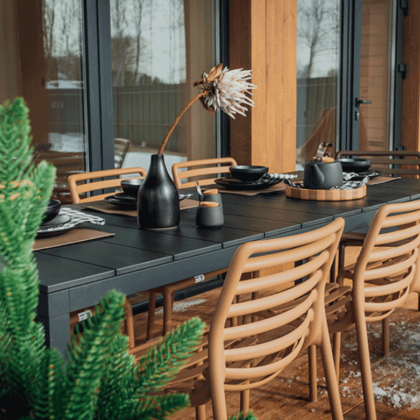 RIO ALU 140 EXTENSIBILE, стол металлический раздвижной 140 - 210 см (antracite/антрацит)