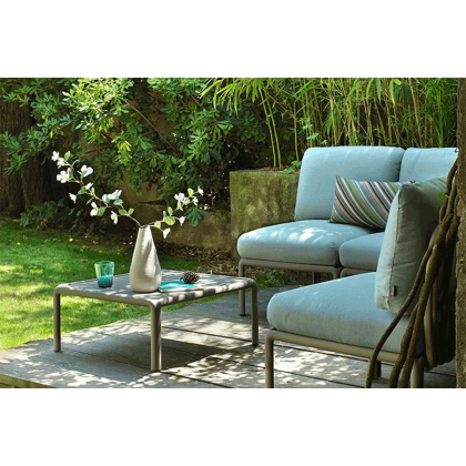 KOMODO POLTRONA, лаунж-кресло (bianco/белый, подушка синий Sunbrella)