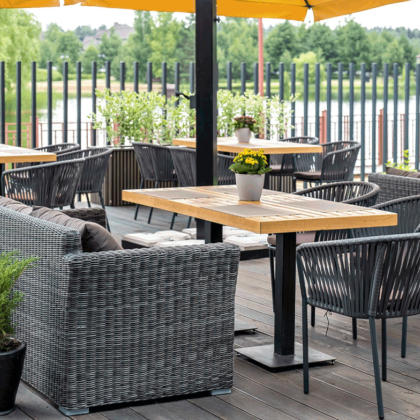 КАПУЧИНО, плетеный диван двухместный (графит)