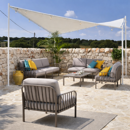 KOMODO POLTRONA, лаунж-кресло (totrota/тортора, подушка текстиль серый)