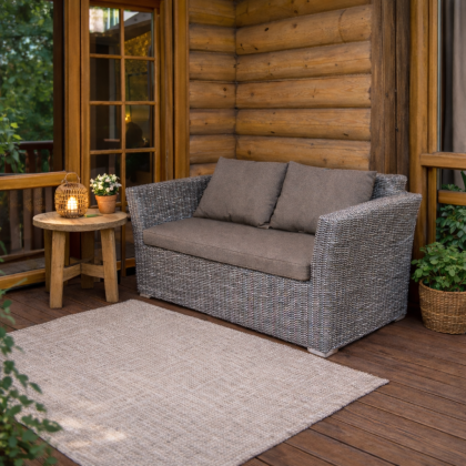 КАПУЧИНО, плетеный диван двухместный (графит)