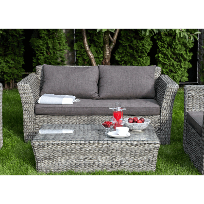 КАПУЧИНО, плетеный журнальный столик (графит (гиацинт))