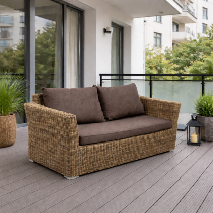 КАПУЧИНО, плетеный диван двухместный (соломенный)