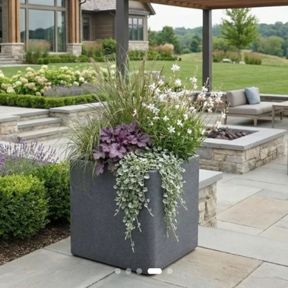 Кашпо CONCRETIKA КВАДРО 40x40x40 (БАЗАЛЬТ)