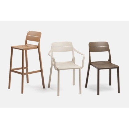 CASSIA ARMCHAIR, кресло пластиковое с подлокотниками (corda/бежевый)