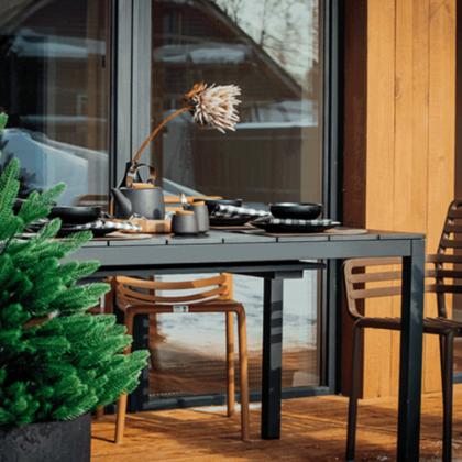 RIO ALU 140 EXTENSIBILE, стол металлический раздвижной 140 - 210 см (antracite/антрацит)