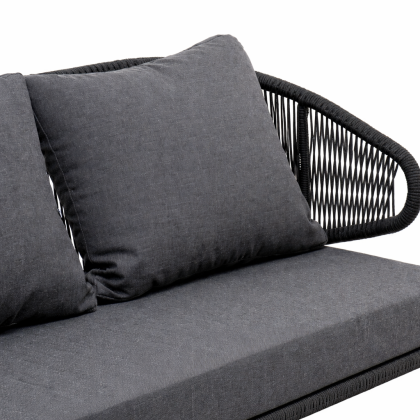 МИЛАН, диван двухместный плетеный из роупа (темно-серый)
