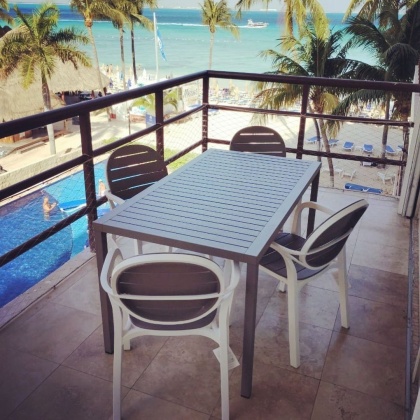 Cube, стол пластиковый обеденный 120x70 см (tortora/тортора)