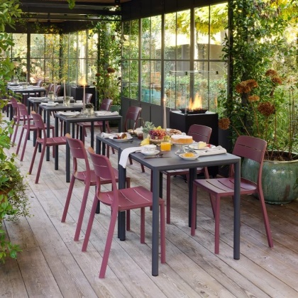 CASSIA BISTROT, стул обеденный пластиковый (borgogna/бургунди)