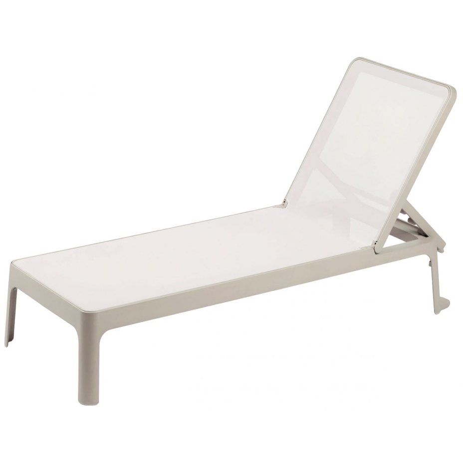 PLANO, шезлонг-лежак пластиковый с текстиленом (corda/бежевый)