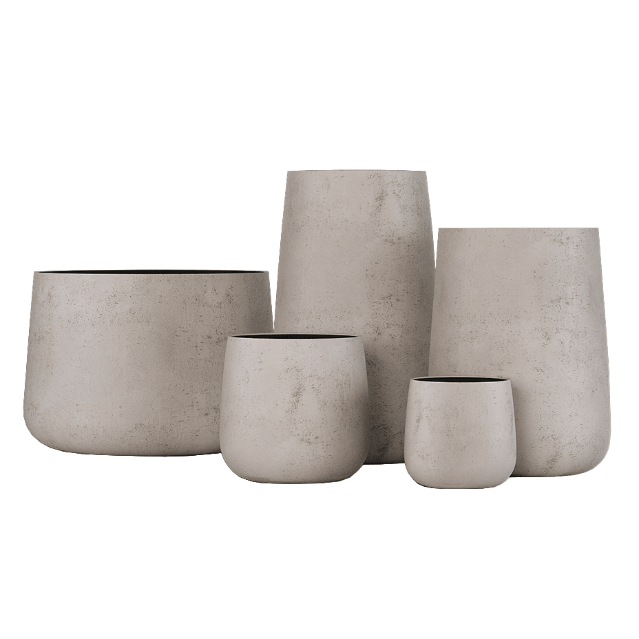Кашпо CONE (38x41, CONCRETE WHITE)