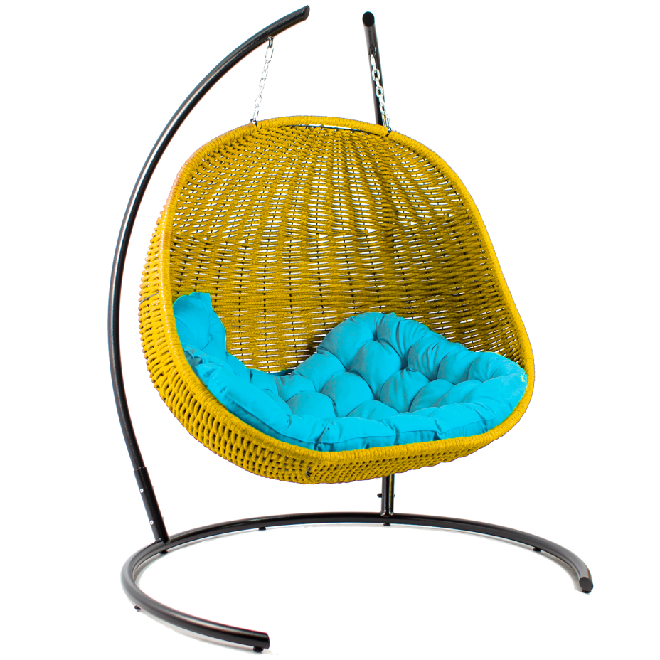 Двойное кресло-кокон подвесное DeckWOOD (желтый)