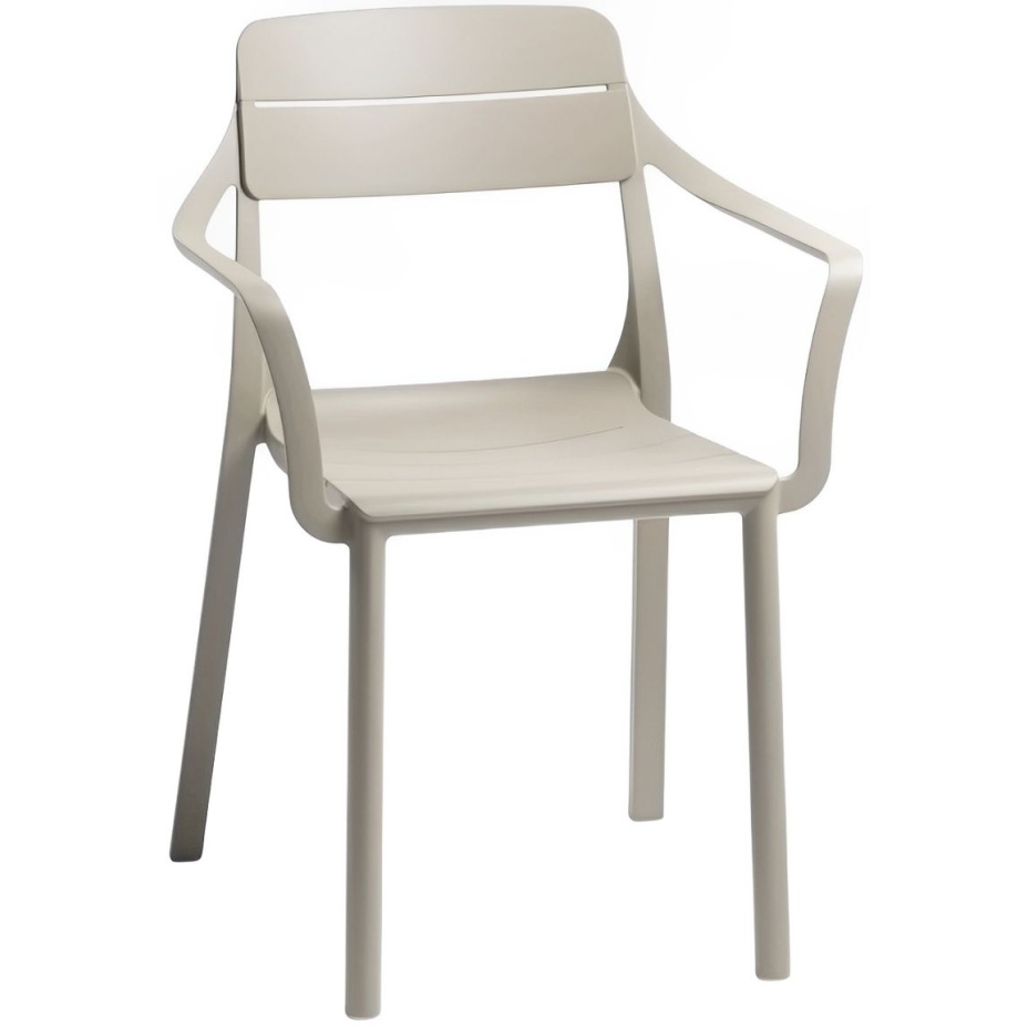 CASSIA ARMCHAIR, кресло пластиковое с подлокотниками (corda/бежевый)