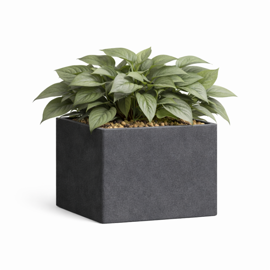 Кашпо CONCRETIKA КВАДРО 30x30x30 (БАЗАЛЬТ)