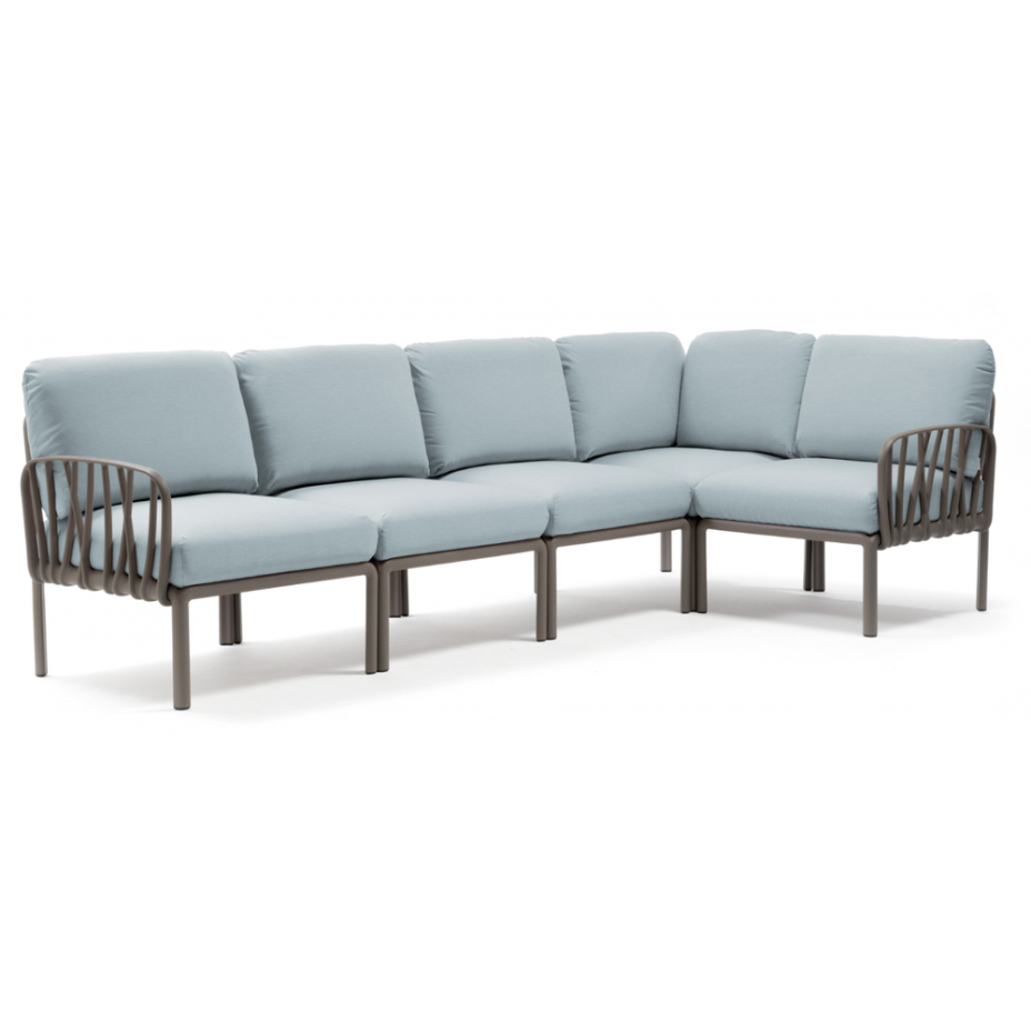 KOMODO 5, диван угловой (tortora/тортора, подушка лед Sunbrella)