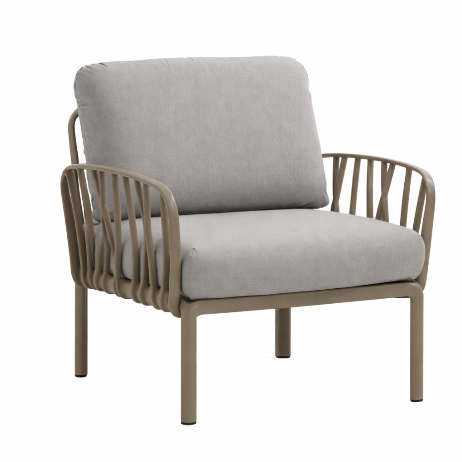 KOMODO POLTRONA, лаунж-кресло (totrota/тортора, подушка текстиль серый)