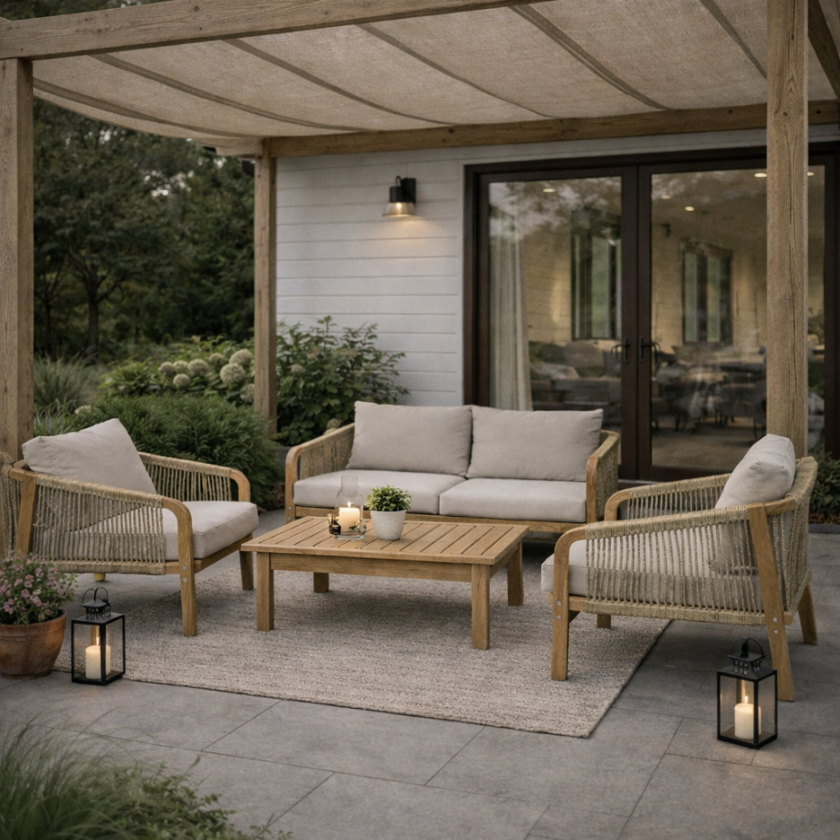 Комплект деревянной мебели Ravona с двухместным диваном