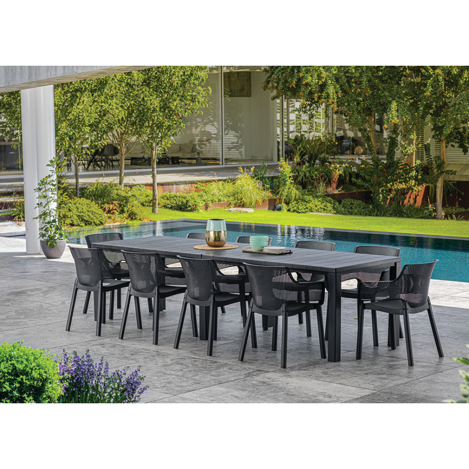 JULIE DOUBLE TABLE, раскладной стол (графит)