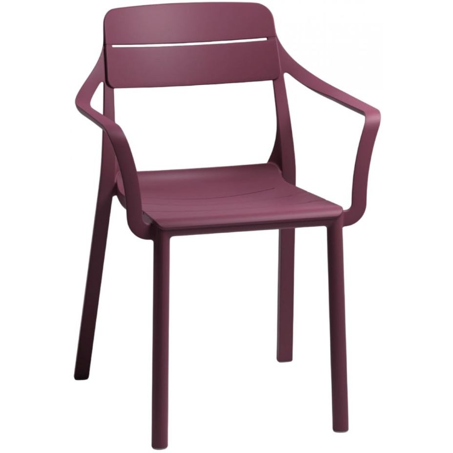 CASSIA ARMCHAIR, кресло пластиковое с подлокотниками (borgogna/бургунди)