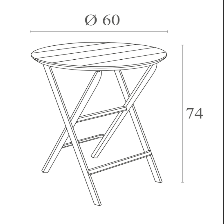 Helen Folding Table Ø60, стол складной круглый (белый)