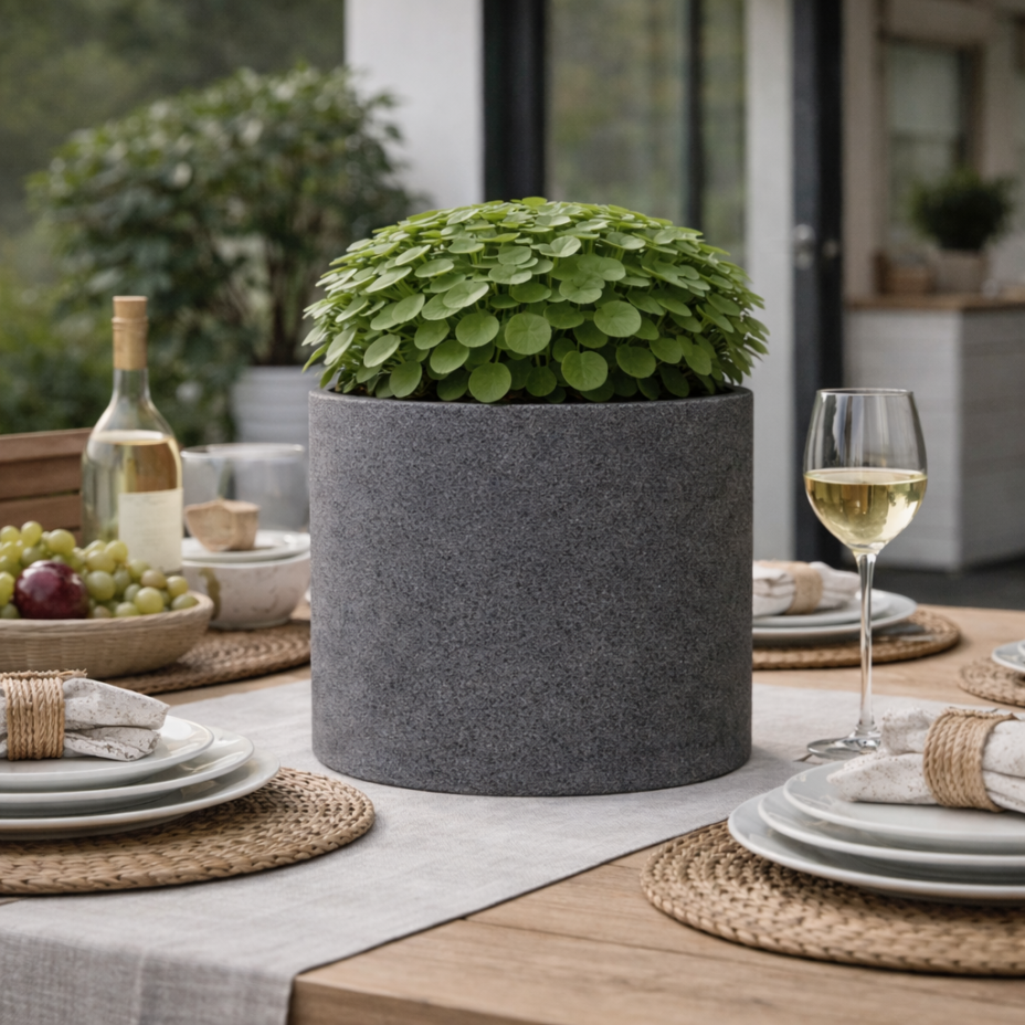 Кашпо CONCRETIKA ТЮБ Мини D30H30 (БАЗАЛЬТ)