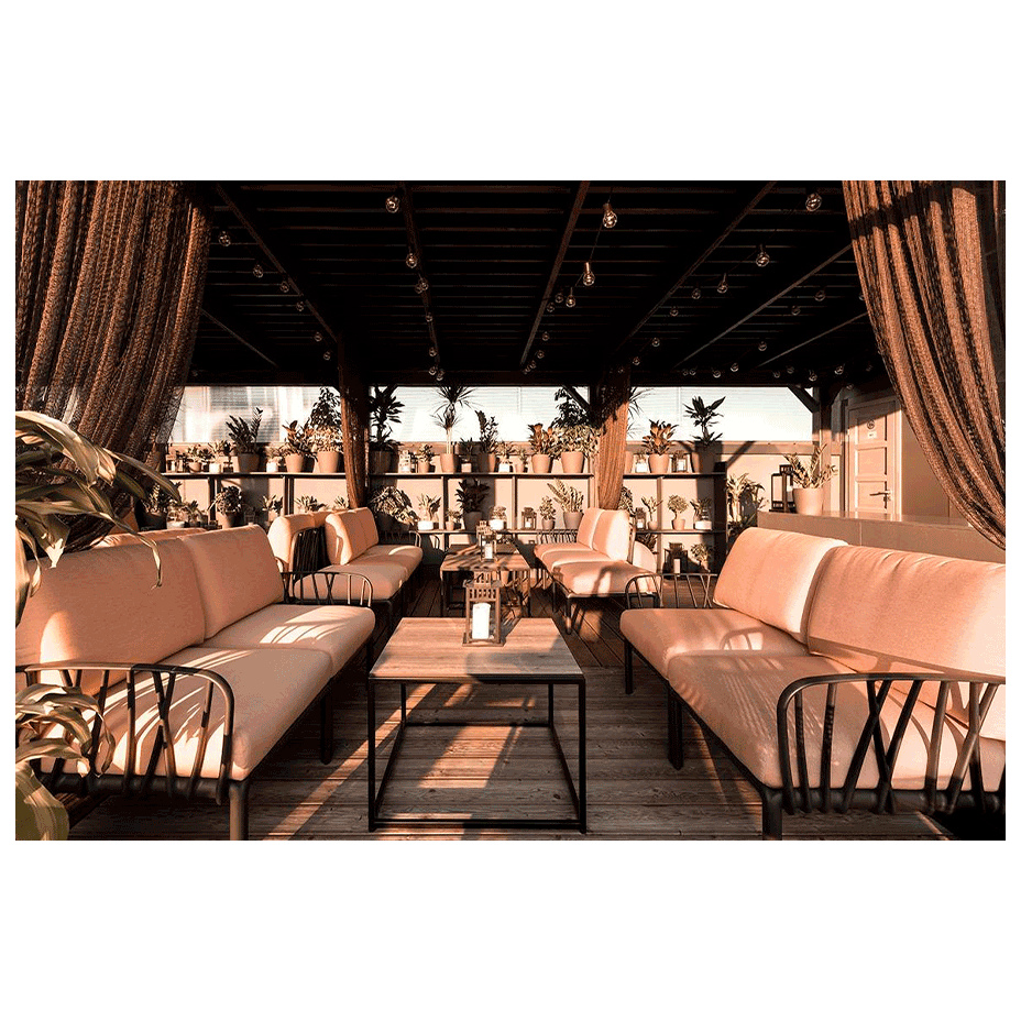 KOMODO ELEMENTO TERMINALE DS/SX, модуль правый/левый (tortota/тортора, подушка текстиль розовый)