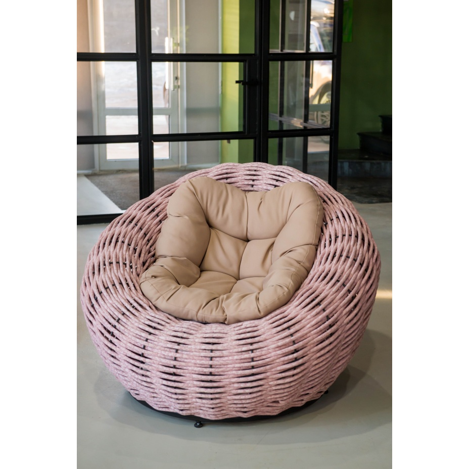 Кресло-гнездо плетеное DeckWOOD Nest (светло-розовый)