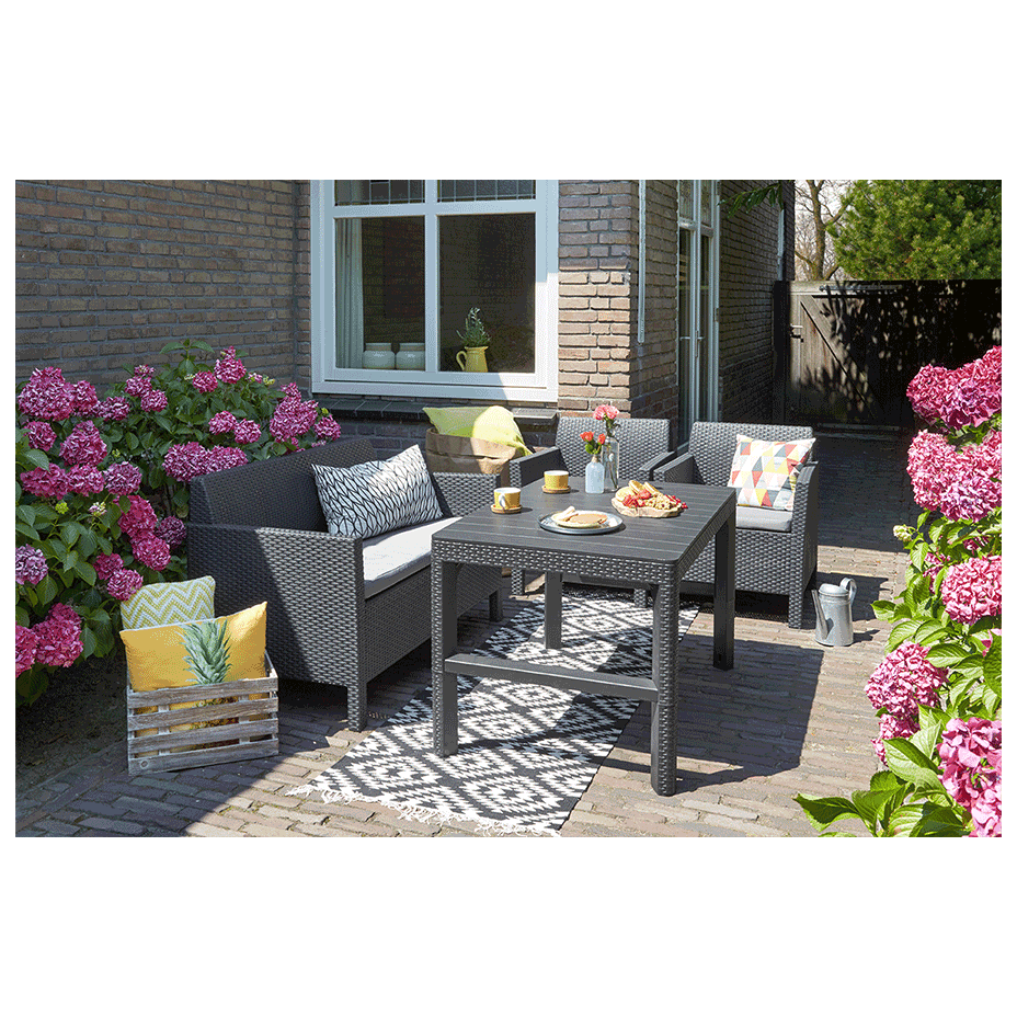 LYON TABLE RATTAN, раскладной стол (графит)