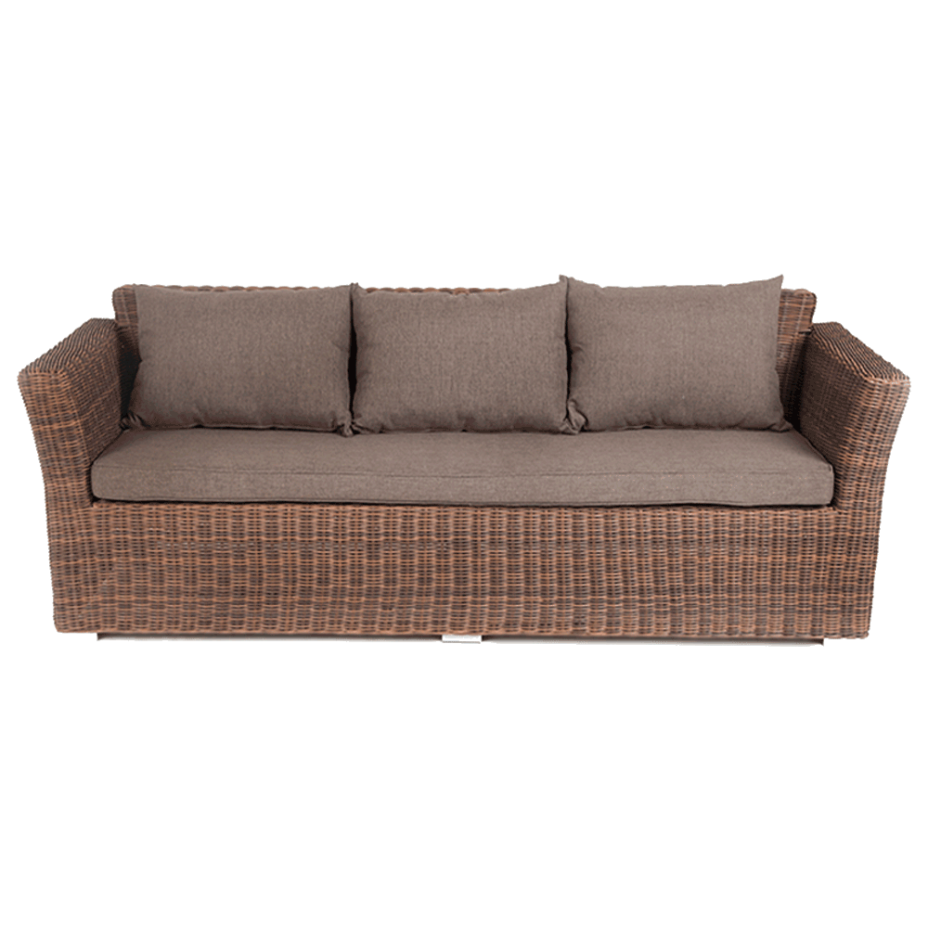 КАПУЧИНО, плетеный диван трехместный (коричневый)