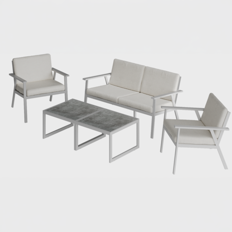 Комплект model 01 для четверых (белый муар)