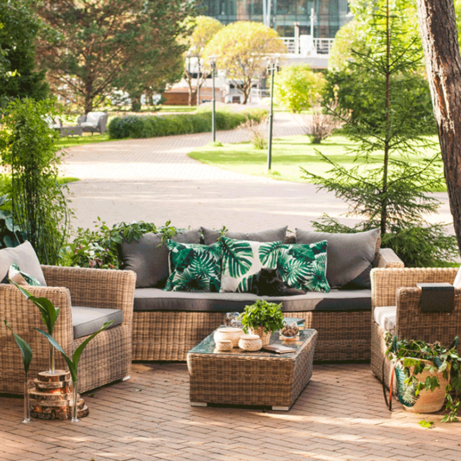 КАПУЧИНО, плетеный диван трехместный (соломенный)