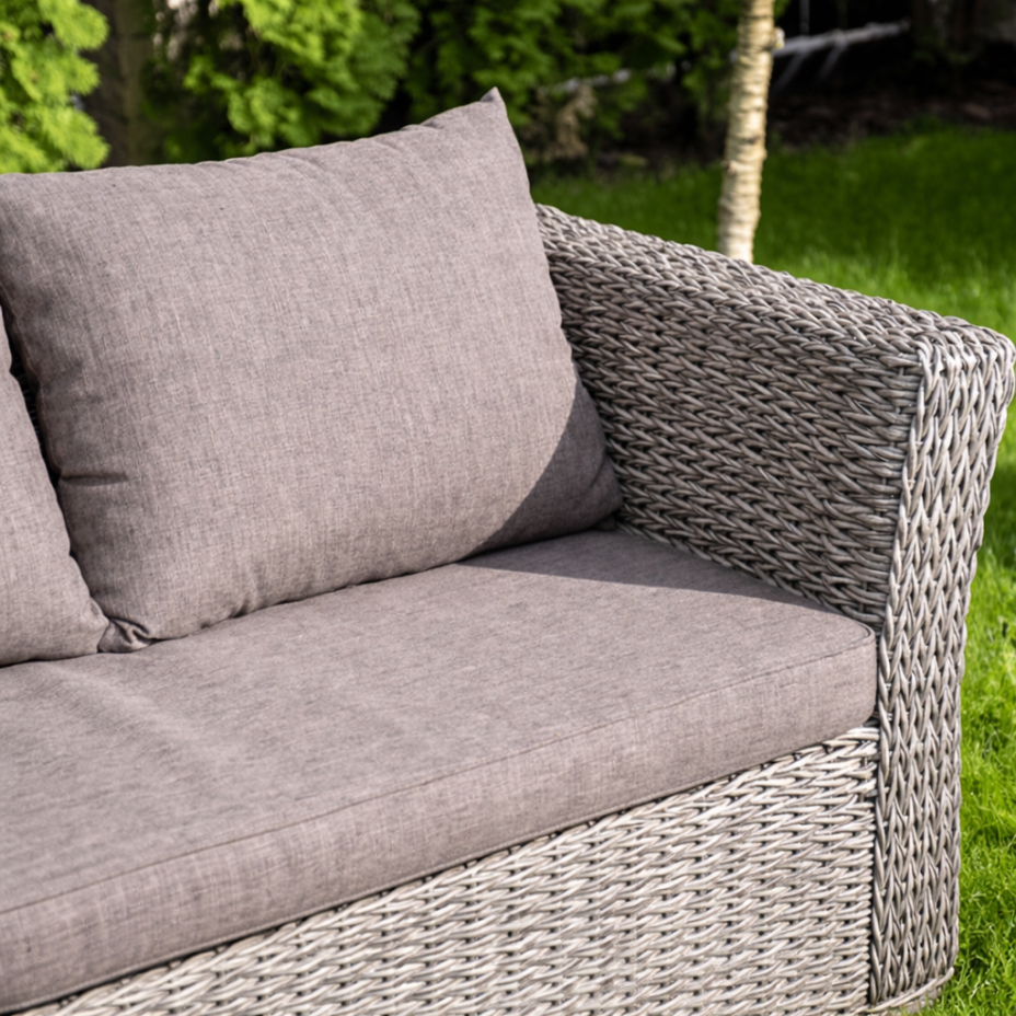 КАПУЧИНО, плетеный диван трехместный (графит (гиацинт))