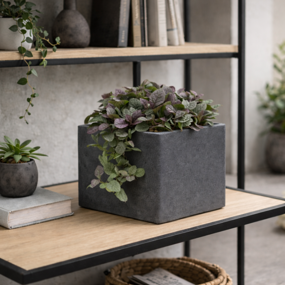 Кашпо CONCRETIKA КВАДРО 30x30x30 (БАЗАЛЬТ)