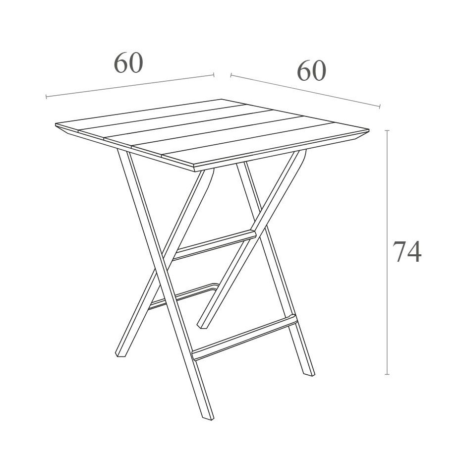Helen Folding Table 60, стол складной квадратный (olive green/оливковый)