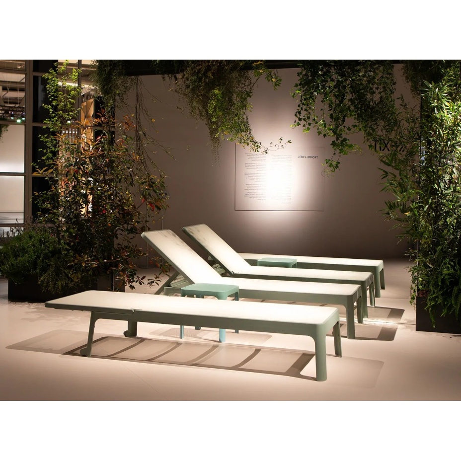 PLANO, шезлонг-лежак пластиковый с текстиленом (menta/мятный)