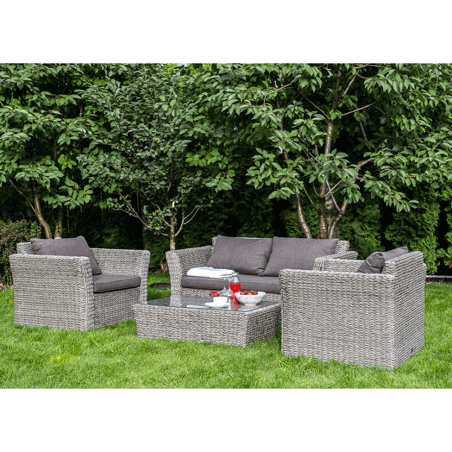 КАПУЧИНО, плетеный журнальный столик (графит (гиацинт))