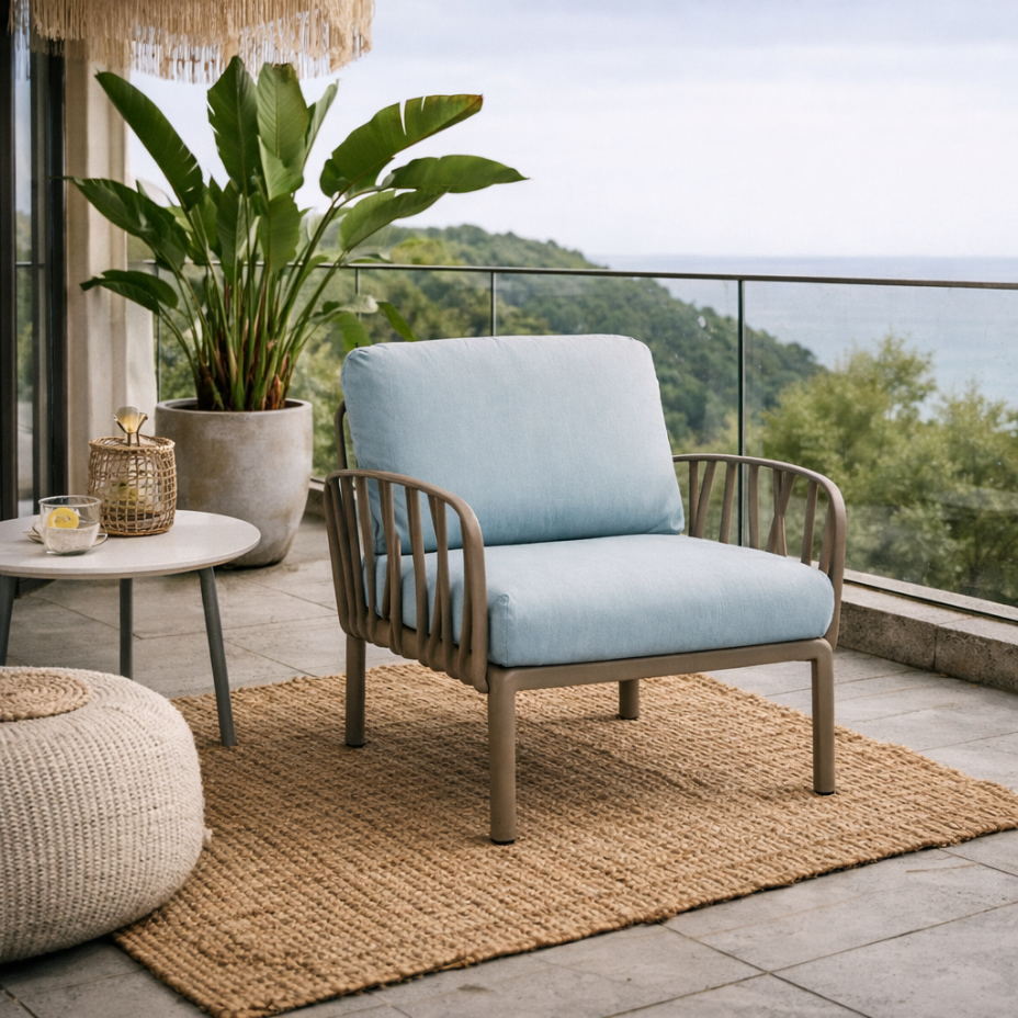 KOMODO POLTRONA, лаунж-кресло (tortora/тортора, подушка лед Sunbrella)