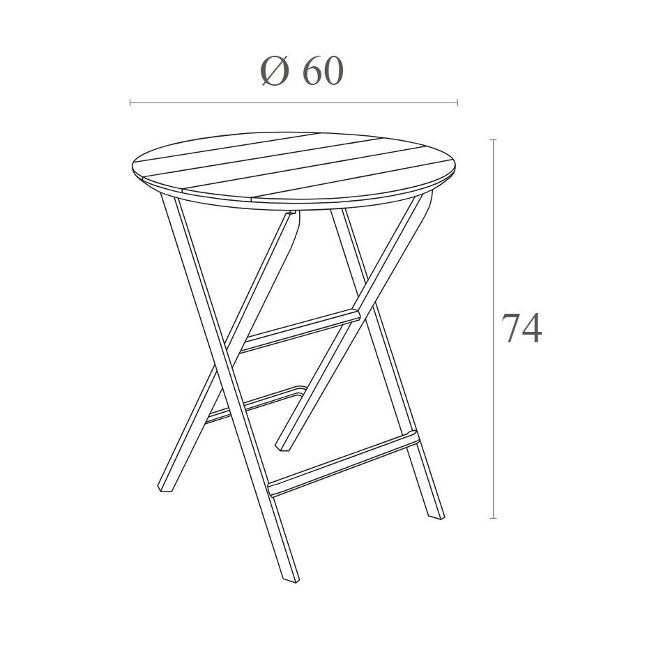 Helen Folding Table Ø60, стол складной круглый (olive green/оливковый)
