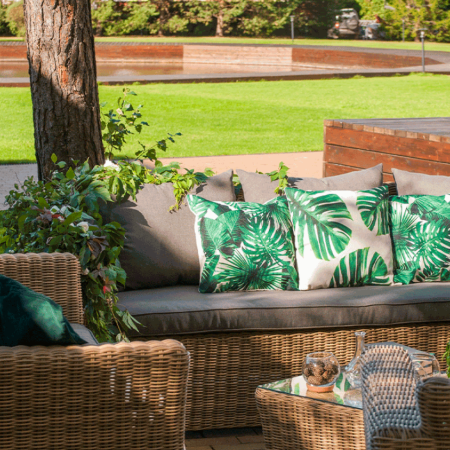 КАПУЧИНО, плетеный диван трехместный (соломенный)