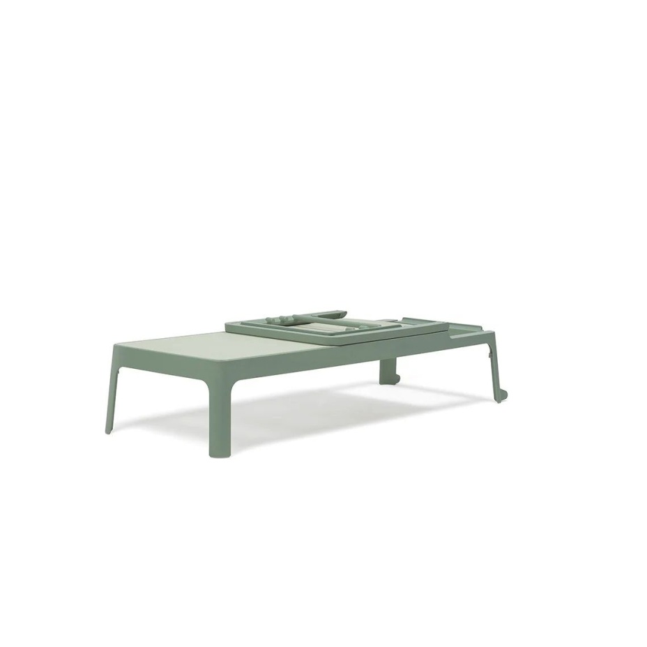 PLANO, шезлонг-лежак пластиковый с текстиленом (menta/мятный)